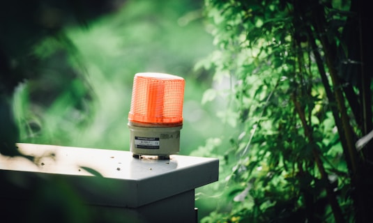 light beacon on table